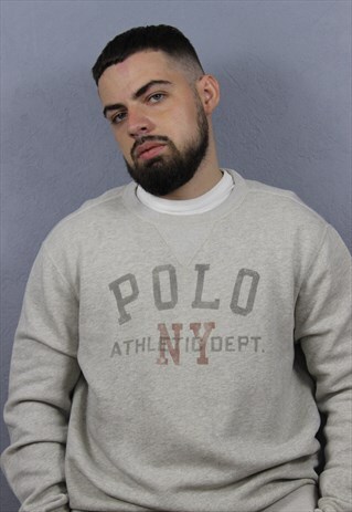 POLO RALPH LAUREN SWERTSHIRT ATHLETIC DEPT GRAY