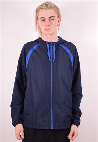 STARTER MENS VINTAGE HOODIE JACKET MEDIUM NAVY BLUE 90S