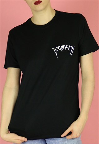DOGBREATH METAL LOGO - WHITE ON BLACK BREAST