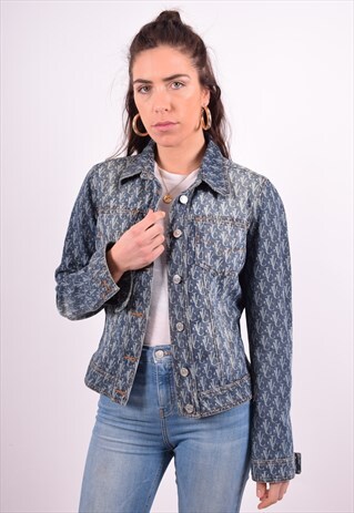 VERSACE WOMENS VINTAGE DENIM JACKET MEDIUM BLUE 90'S