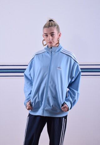 BABY BLUE ADIDAS EMBROIDERED TRACK JACKET