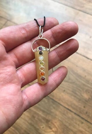 CRYSTAL POINT CHAKRA NECKLACE YELLOW STONE