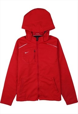 Vintage 90's Nike Windbreaker Swoosh Hooded Red Medium
