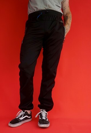 VINTAGE 1990S BLACK ELLESSE TRACK TROUSERS