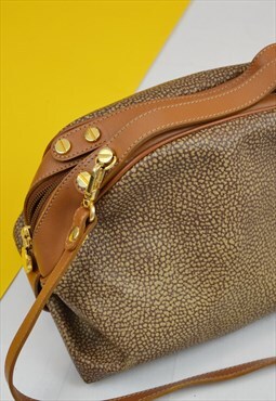 Vintage Borbonese Redwall Leather Bowler Bag Top Handle