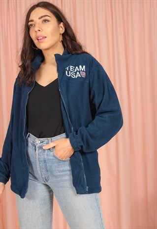 VINTAGE 90S FLEECE JACKET WITH TEAM USA EMBROIDERY