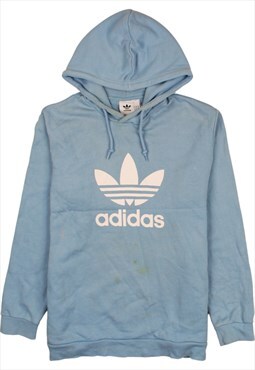 Vintage 90's Adidas Hoodie Pullover Spellout Blue Large