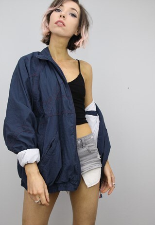 VINTAGE 80S 90S OVERSIZED SHELL SUIT FESTIVAL JACKET