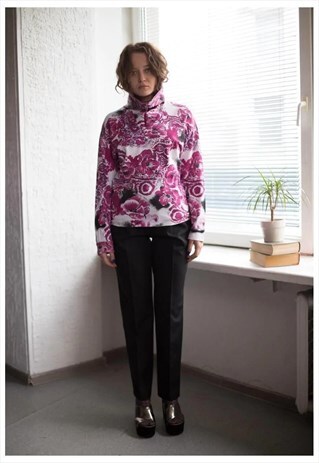 VINTAGE 90'S FLOWER PRINT TURTLE NECK JUMPER