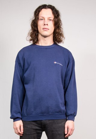 VINTAGE 90'S BLUE CHAMPION SWEATSHIRT JUMPER