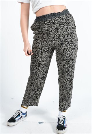 VINTAGE FESTIVAL PANTS WITH FLORAL PRINT DESIGN