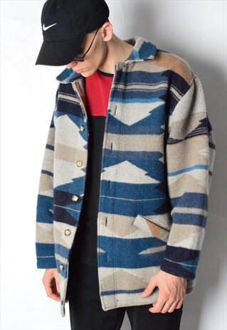 VINTAGE 90S AZTEC WOOL BLEND COAT
