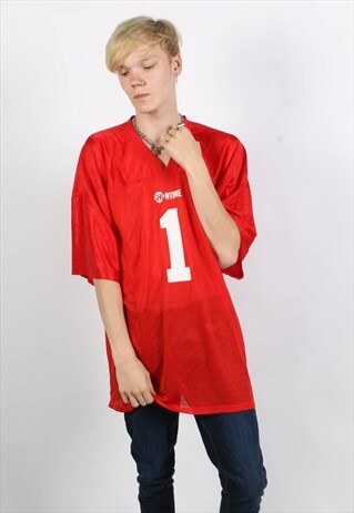 VINTAGE AMERICAN FOOTBALL SHIRT JERSEY RED