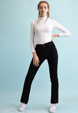 90'S RETRO REGULAR WAIST DENIM STRAIGHT JEANS