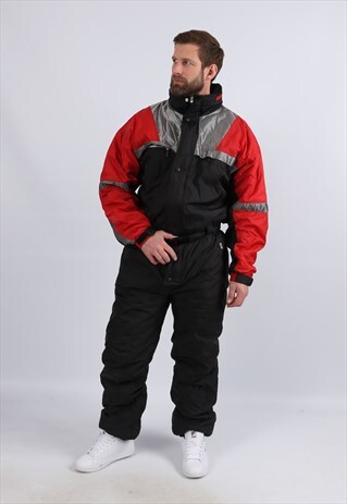VINTAGE FULL SKI SUIT SNOW SPORTS TALL UK L 42 - 44" (9E3D)