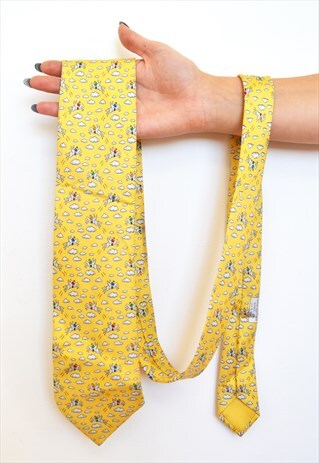 VINTAGE HERMES JOCKEY HORSE PEGASUS RIDDING LUCKY SILK TIE