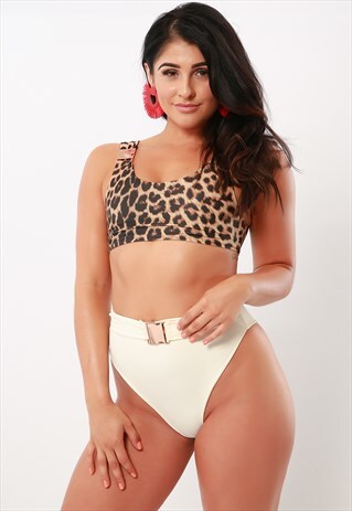 ROSE GOLD BUCKLE BIKINI CROP TOP