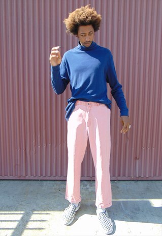 90S MINIMALIST HIGH WAIST WASHED OUT PINK CHINOS 33