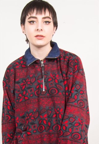 VINTAGE QUARTER ZIP FLEECE JUMPER