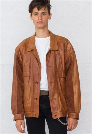 VINTAGE BROWN LEATHER JACKET