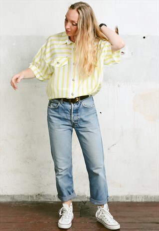 VINTAGE 80S STRIPED BLOUSE