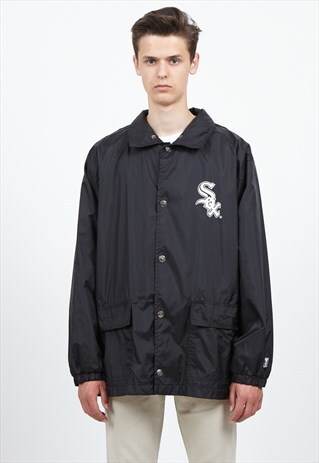 VINTAGE BLACK TWINS APPAREL SOX WINDBREAKER JACKET