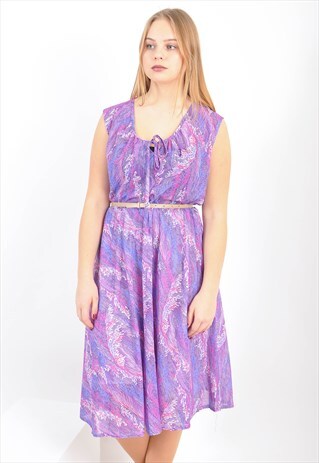 VINTAGE MIDI DRESS IN PURPLE
