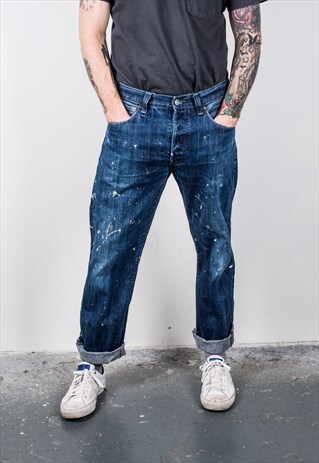 VINTAGE BLUE LEVI'S 501 PAINT JEANS