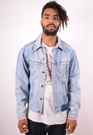 ROY ROGERS MENS VINTAGE DENIM JACKET SMALL BLUE 90S