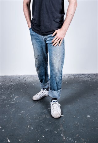 VINTAGE BLUE LEVI'S 501 PAINT JEANS