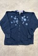 VINTAGE SWEATSHIRT COTTAGECORE SNOWFLAKE PATTERNED JUMPER