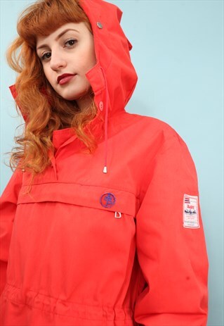 VINTAGE 90'S RED SCANDI ANORAK JACKET