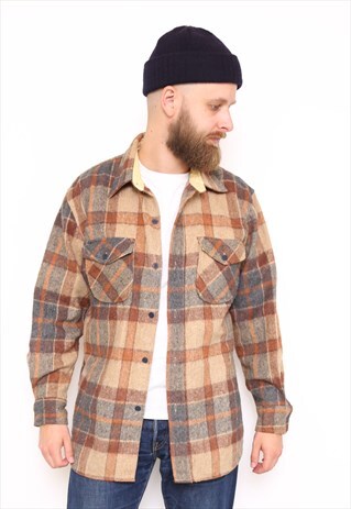 VINTAGE CHECK FLANNEL SHIRT