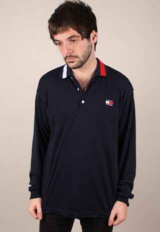VINTAGE TOMMY HILFIGER LONG SLEEVE POLO SHIRT ASM1690