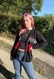VINTAGE 80S KNITTED STRIPED PATTERNED CARDIGAN