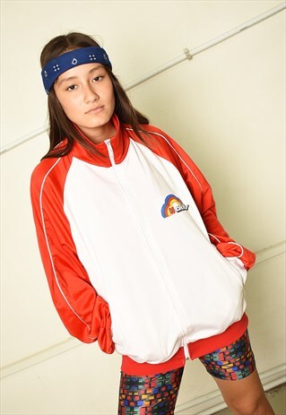 VINTAGE 80S RETRO SPORTS TRACKSUIT JACKET