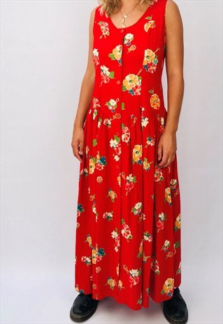 VINTAGE 90S BUTTON UP MAXI DRESS