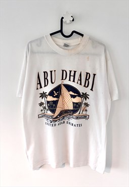 Vintage Abu Dhabi white tourist graphic T-shirt medium 