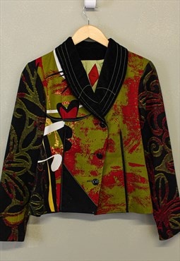 Vintage Y2K Paramita Patterned Blazer Jacket Multicolour