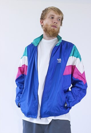 90S VINTAGE MENS ADIDAS WINDBREAKER TRACK SUIT LOGO JACKET