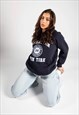 NAVY GRAPHIC OVERSIZED 'NEW YORK' HOODIE 