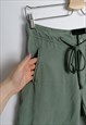 VINTAGE GESTUZ  LOW-RISE FESTIVAL SHORTS OLIVE GREEN