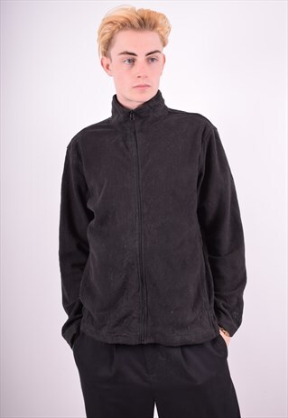 STARTER MENS VINTAGE FLEECE JACKET SMALL BLACK 90'S