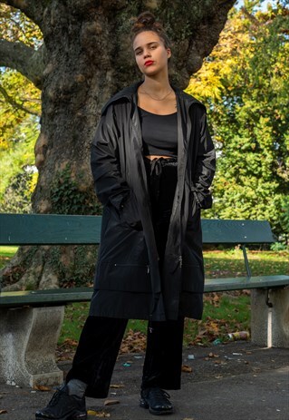 VINTAGE Y2K 00S 90S MATRIX LONG BLACK MAXI COAT