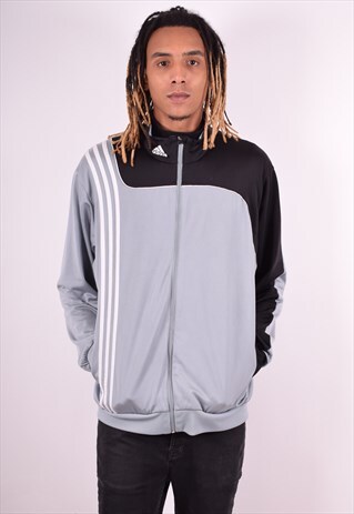 ADIDAS MENS VINTAGE TRACKSUIT TOP JACKET XXL GREY 90S