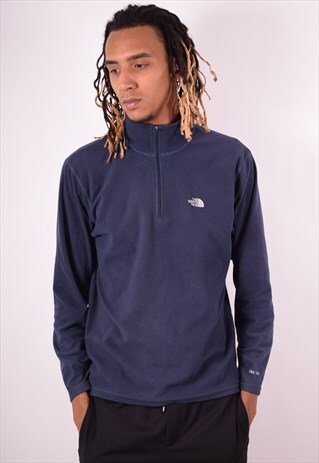 THE NORTH FACE MENS VINTAGE FLEECE JUMPER MEDIUM NAVY 90S