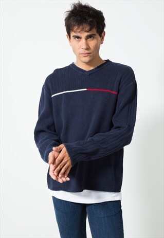 VINTAGE 80S TOMMY HILFIGER KNIT JUMPER / S244