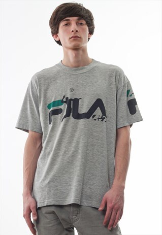 VINTAGE FILA TEE 90S GREY BIG LOGO