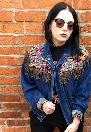 VINTAGE FRINGE DENIM JACKET