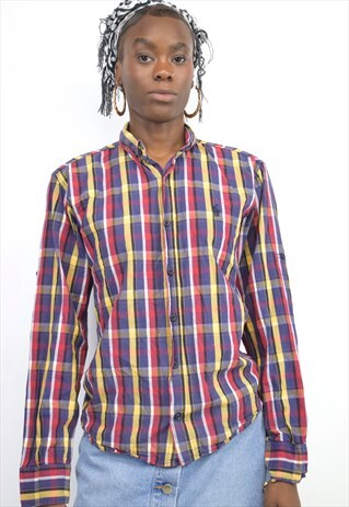 VINTAGE 90S POLO RALPH LAUREN PURPLE CHECK SHIRT